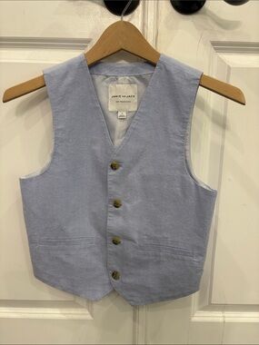 Janie and Jack Light Blue Linen Blend Boys' Vest
